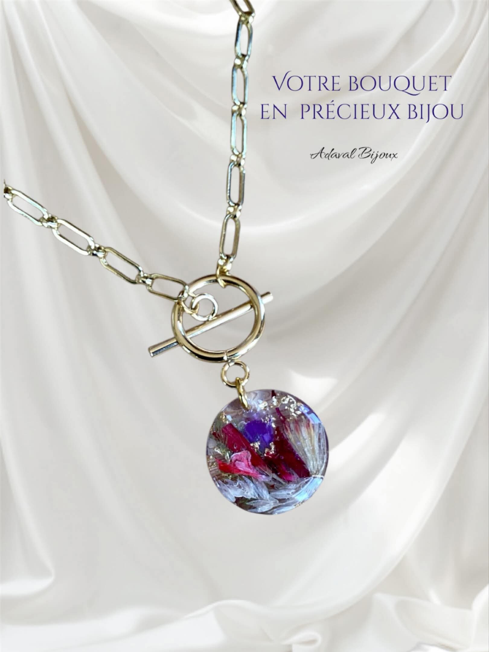 Bijoux Souvenirs Personnalisés en résine avec inclusions (fleurs, cheveux, poils...)