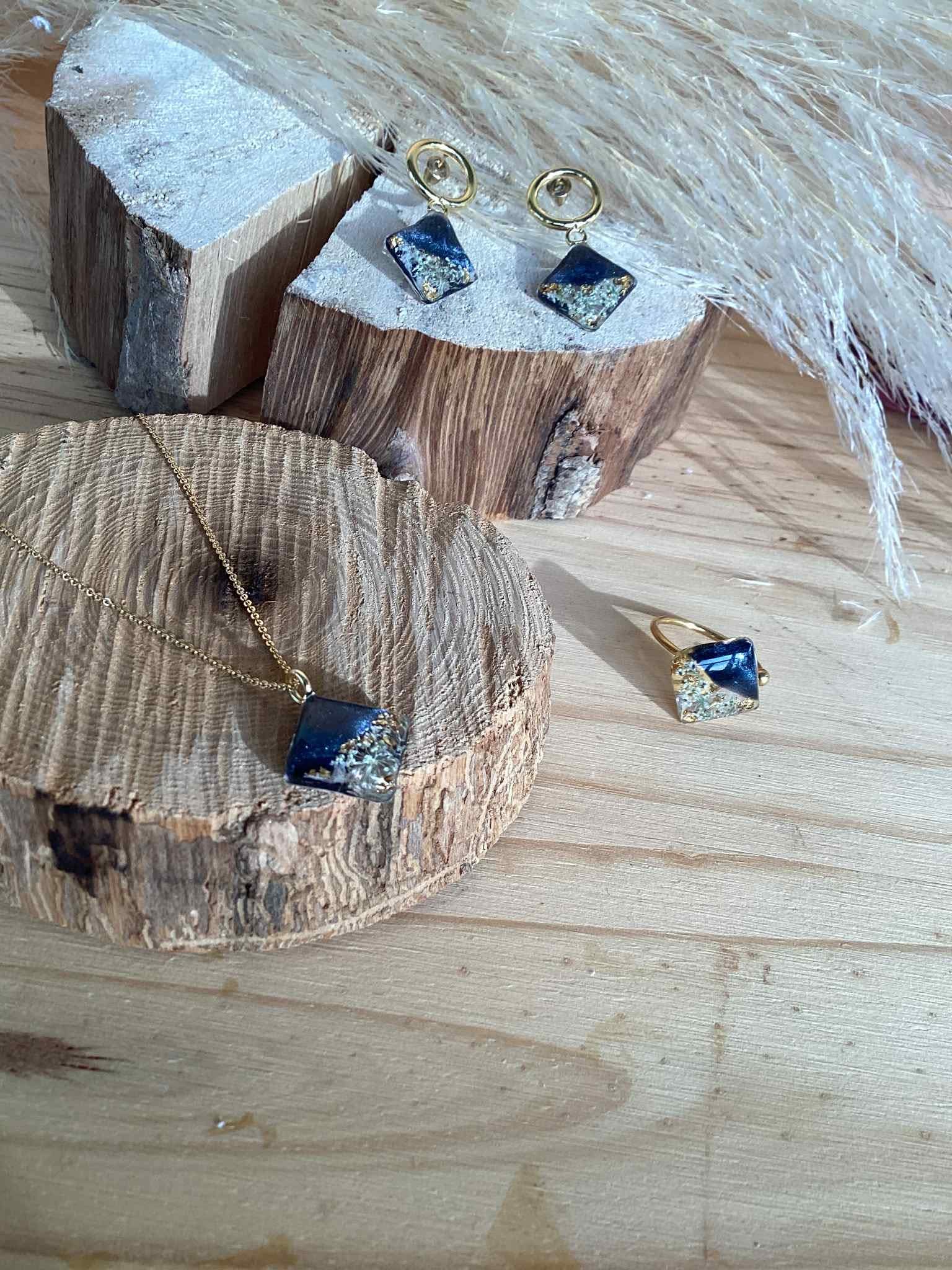 Boucles d'oreilles en résine