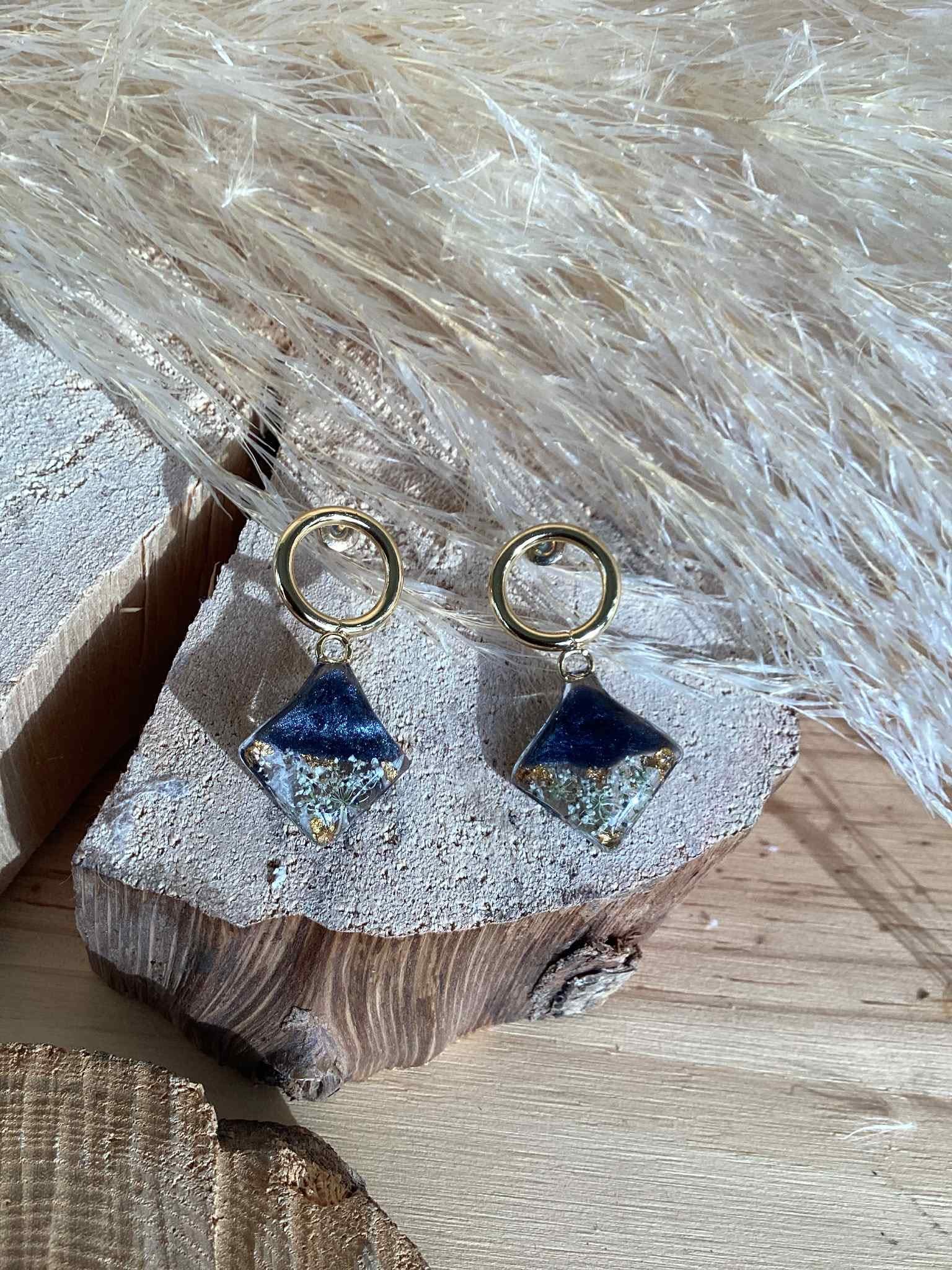 Boucles d'oreilles en résine