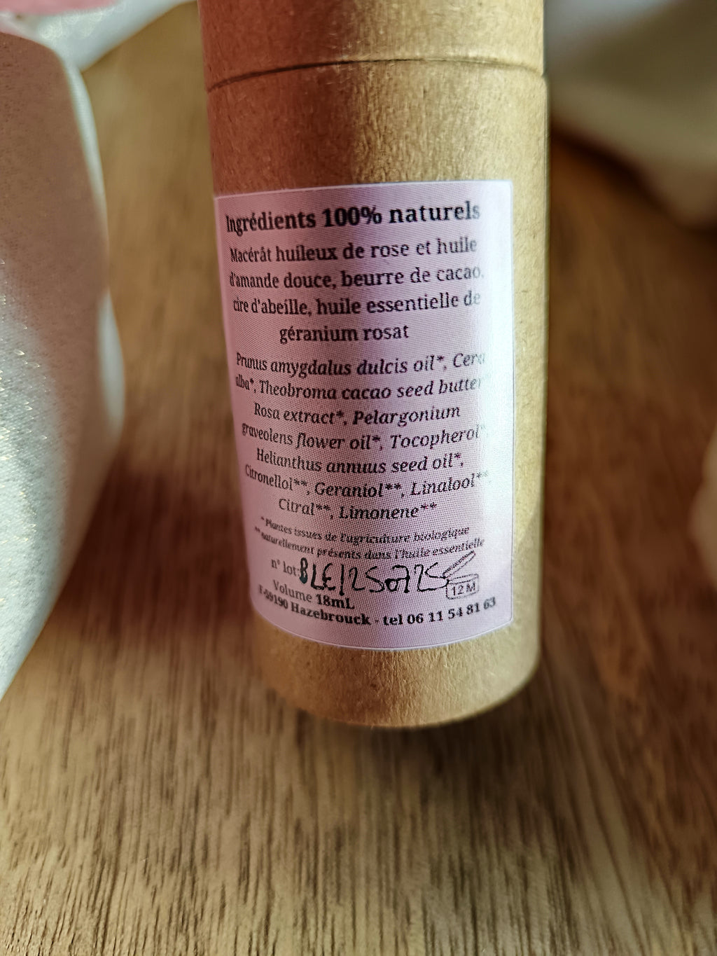 Baume à lèvres à la rose