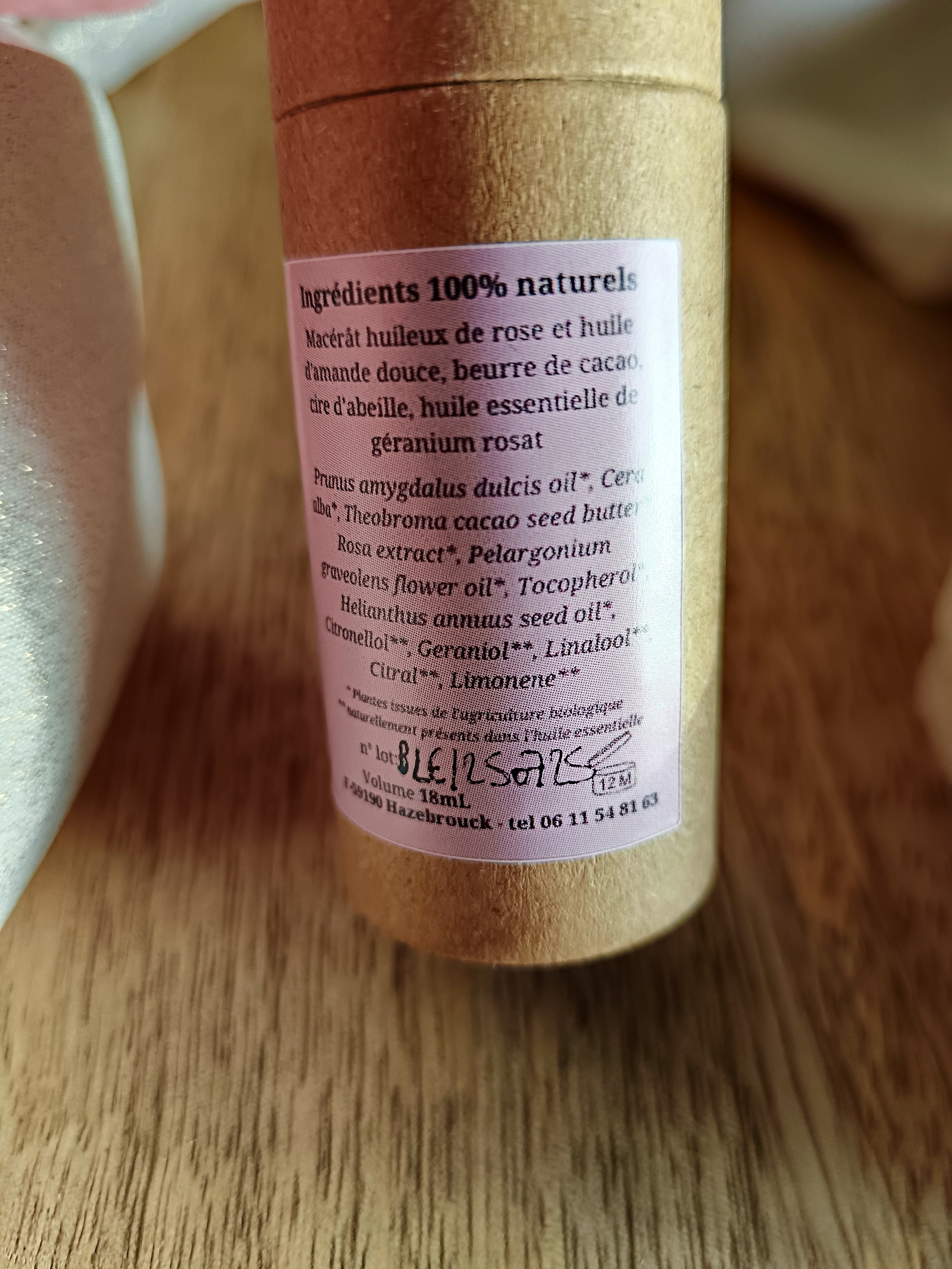 Baume à lèvres à la rose